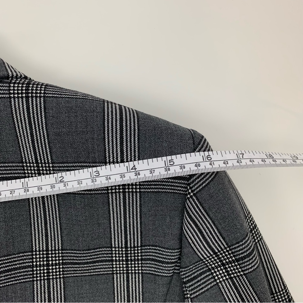 Riani Blazer Sz 8 Wool Blend 2 Buttons Black White Houndstooth Checkered Elegant - Picture 14 of 16